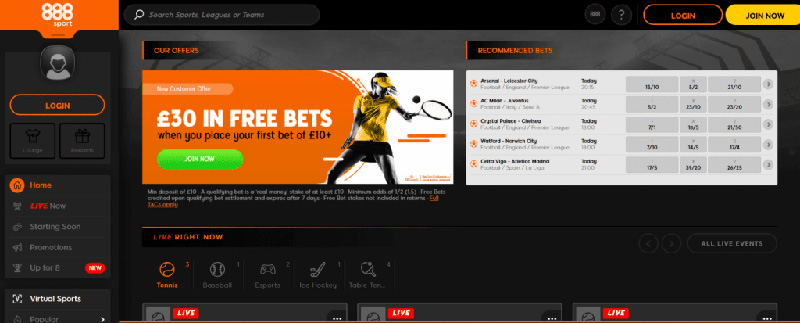 888Sport - reputable tennis betting site
