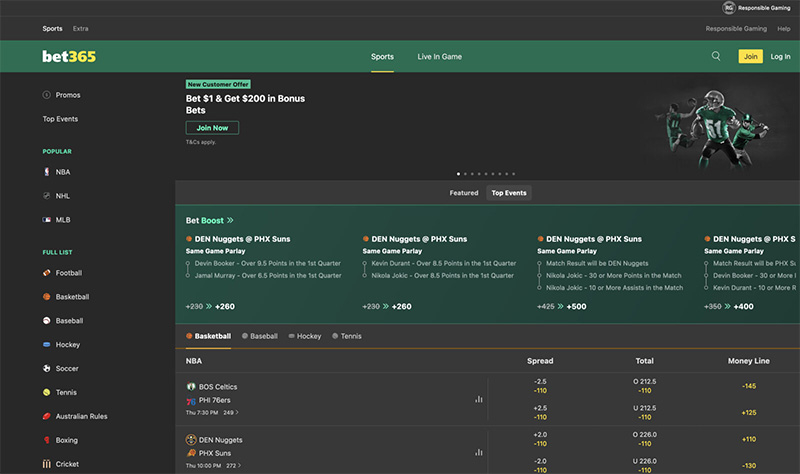 Bet365 the most reputable pitching site