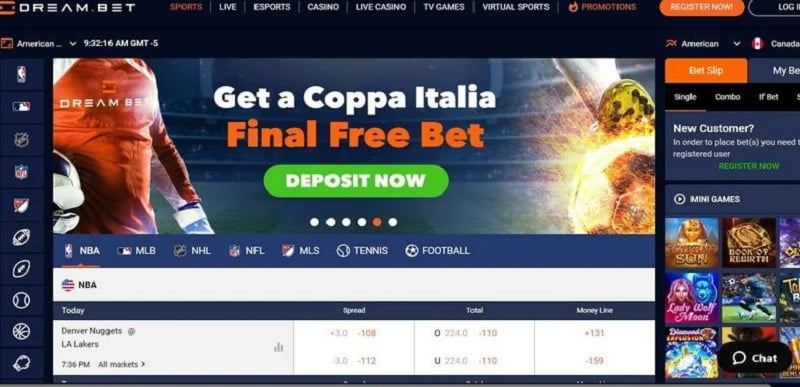DreamBet Betting Website in Canada
