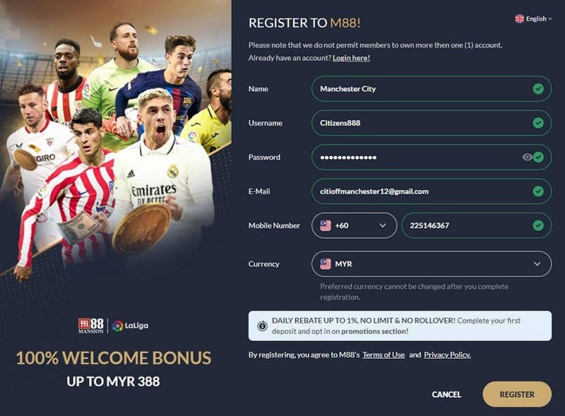 registration information