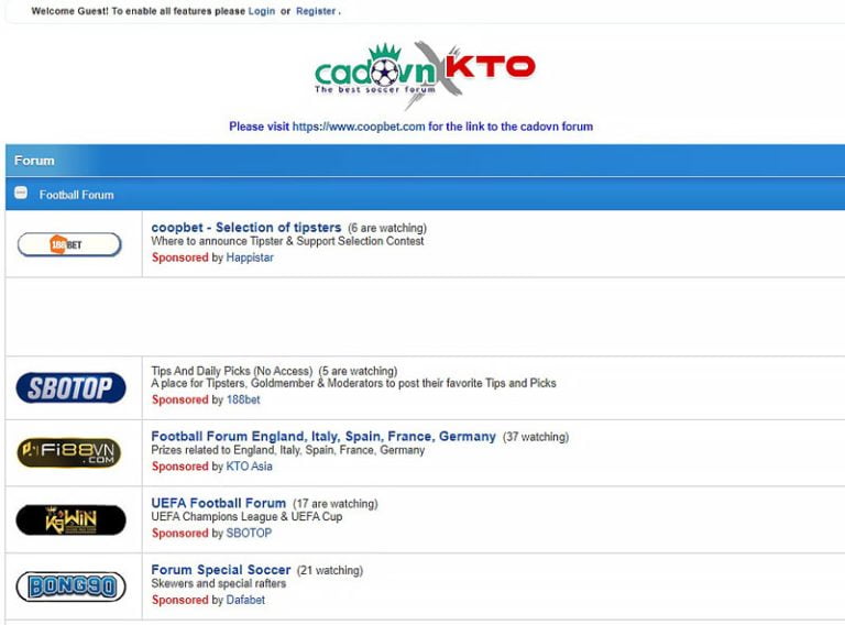 prestigious football betting forum Cadovn