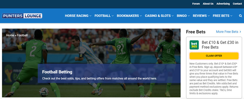 Punters Lounge is a football review site