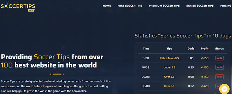 Website selling cheap tips soccertips.net