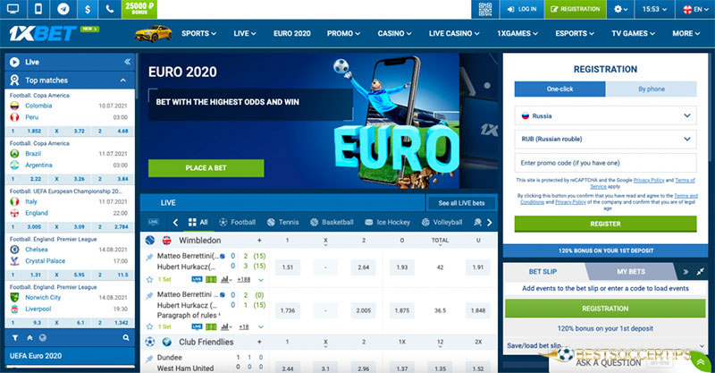 1XBET - Corner betting sites