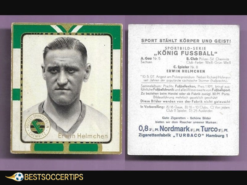 Football players with most hat tricks: Erwin Helmchen (141)
