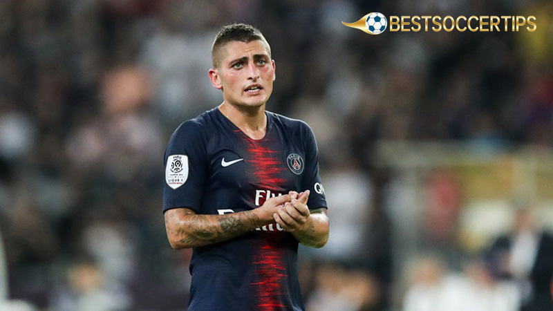 Soccer players with number 6: Marco Verratti (Paris Saint-Germain)