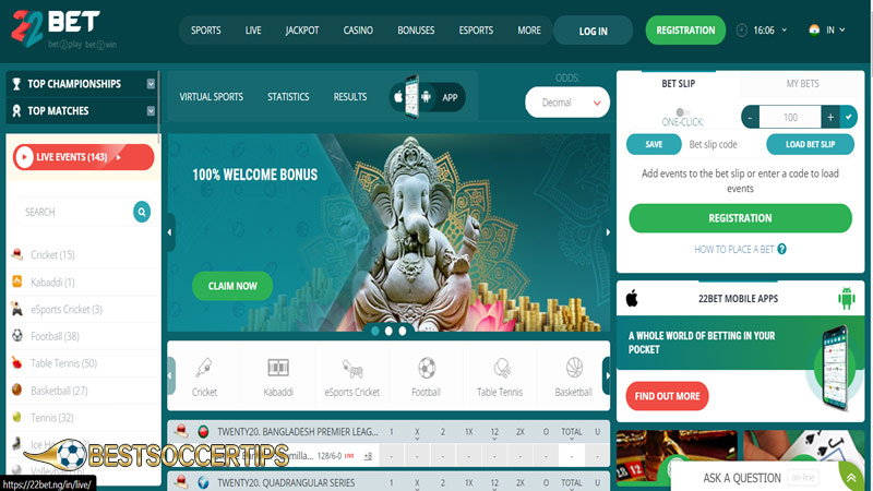 Sports betting california: 22Bet