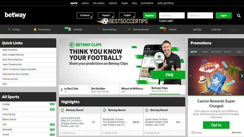 Sport betting sites Chile: Betway