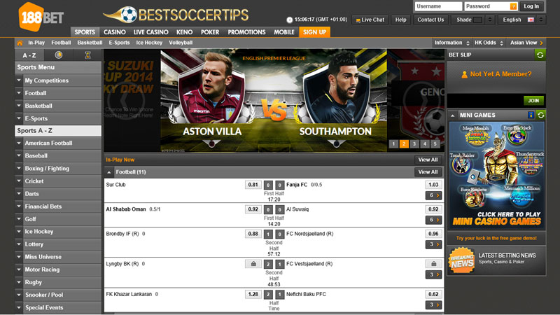 Bookmakers in England: 188Bet