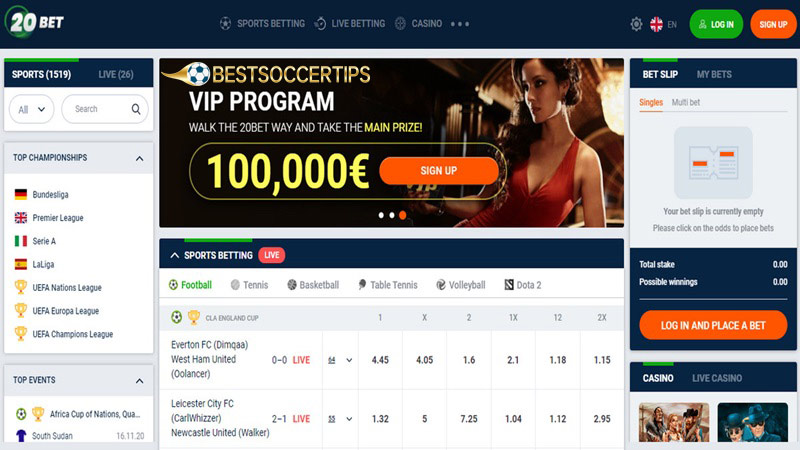 Bulgaria betting sites: 20BET