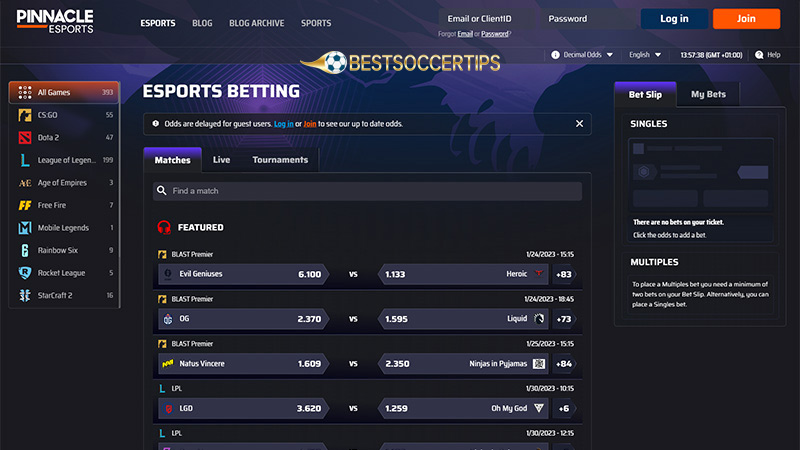 Sport betting sites Croatia: Pinnacle