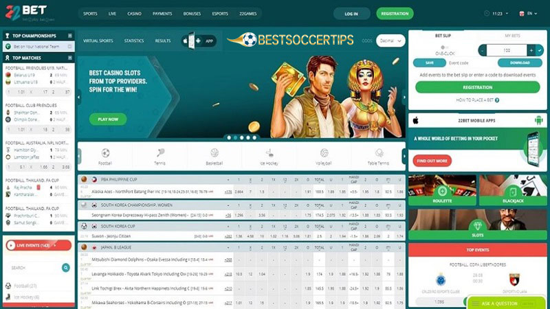 Sports betting France: 22Bet