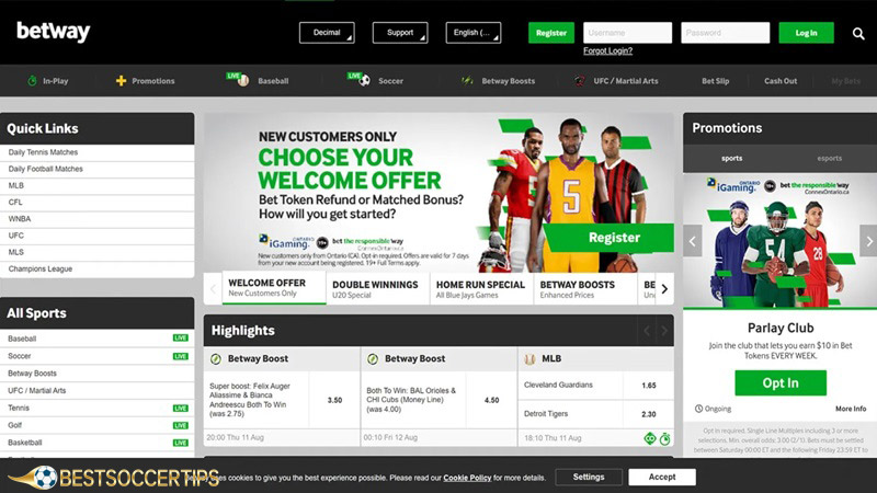 Betting apps in France: Betway