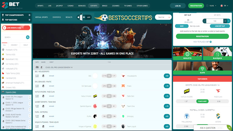 Best betting sites Hungary: 22BET