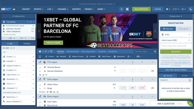 1xBet - South Korea betting sites