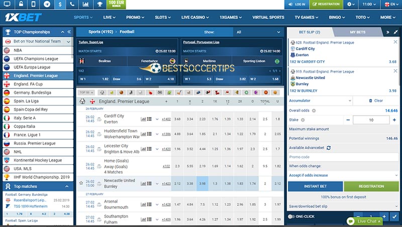 1xBet - Sports betting sites Singapore