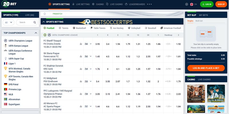 20Bet - Ukraine betting sites