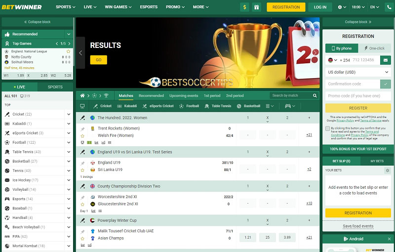 BetWinner - Best betting sites in zambia