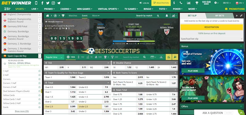 Betwinner - Russian sports betting sites