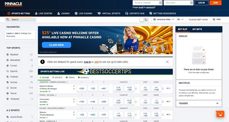 Pinnacle - Betting sites Zambia