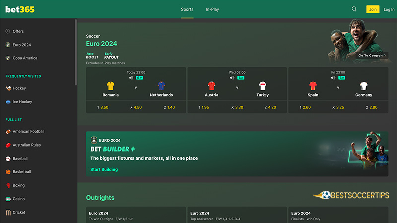 Floorball betting sites: Bet365