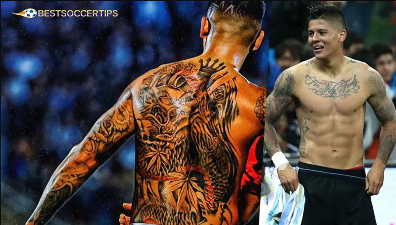 Marcos Rojo - Footballers with the best tattoos