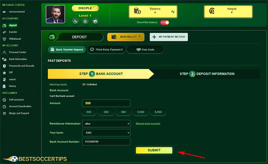Deposit money to FB88 to start betting