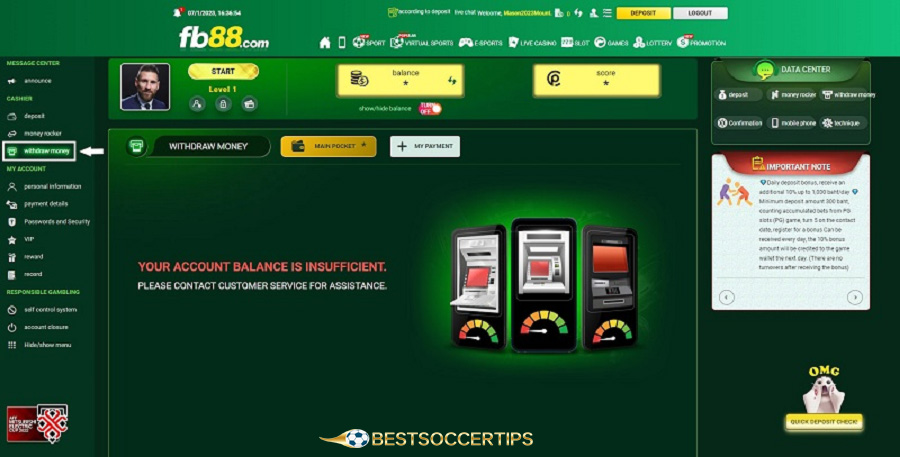 Easy FB88 withdrawal, processed within 1-3 hours